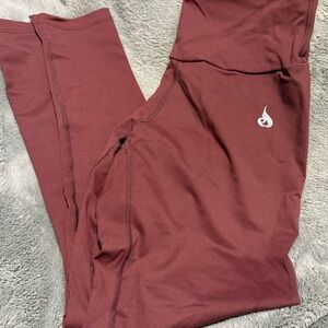 Ryderwear Maroon Brown Athletic Leggings with White Logo